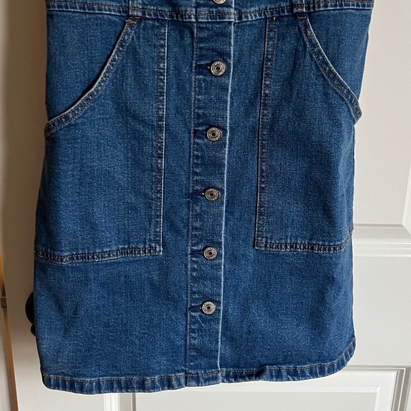 Abercrombie & Fitch Denim Mini Dress Medium Wash Button Up Y2K A&F - Picture 3 of 10